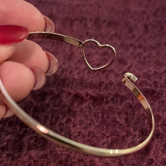 Precious Heart Bangle Bracelet in Gold 2 1/2” Wide - Picture 5 of 8